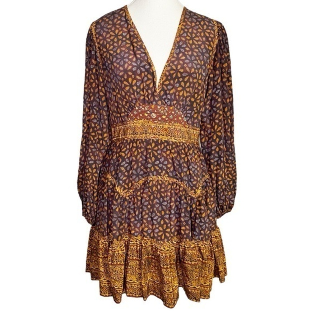 ULLA JOHNSON Hayana Fit & Flare Silk Mini Dress